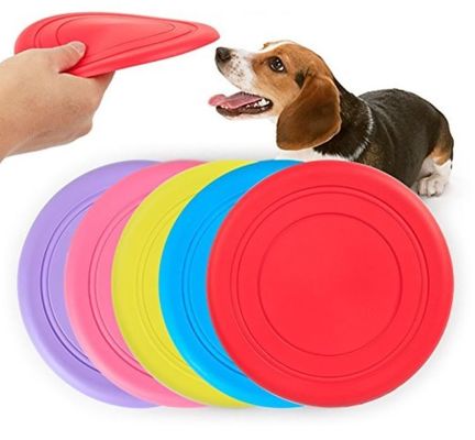 OEM Frisbee любимца сдерживает устойчивые игрушки силиконовой резины 17.8cm